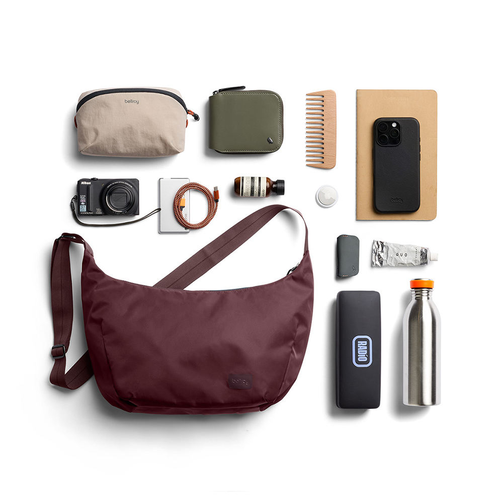 Bellroy Laneway Crescent Bag 7L 月亮包 側背包 斜背包 男包 女包 送禮 禮物 (酒紅)BOAB-FIG-238, , large