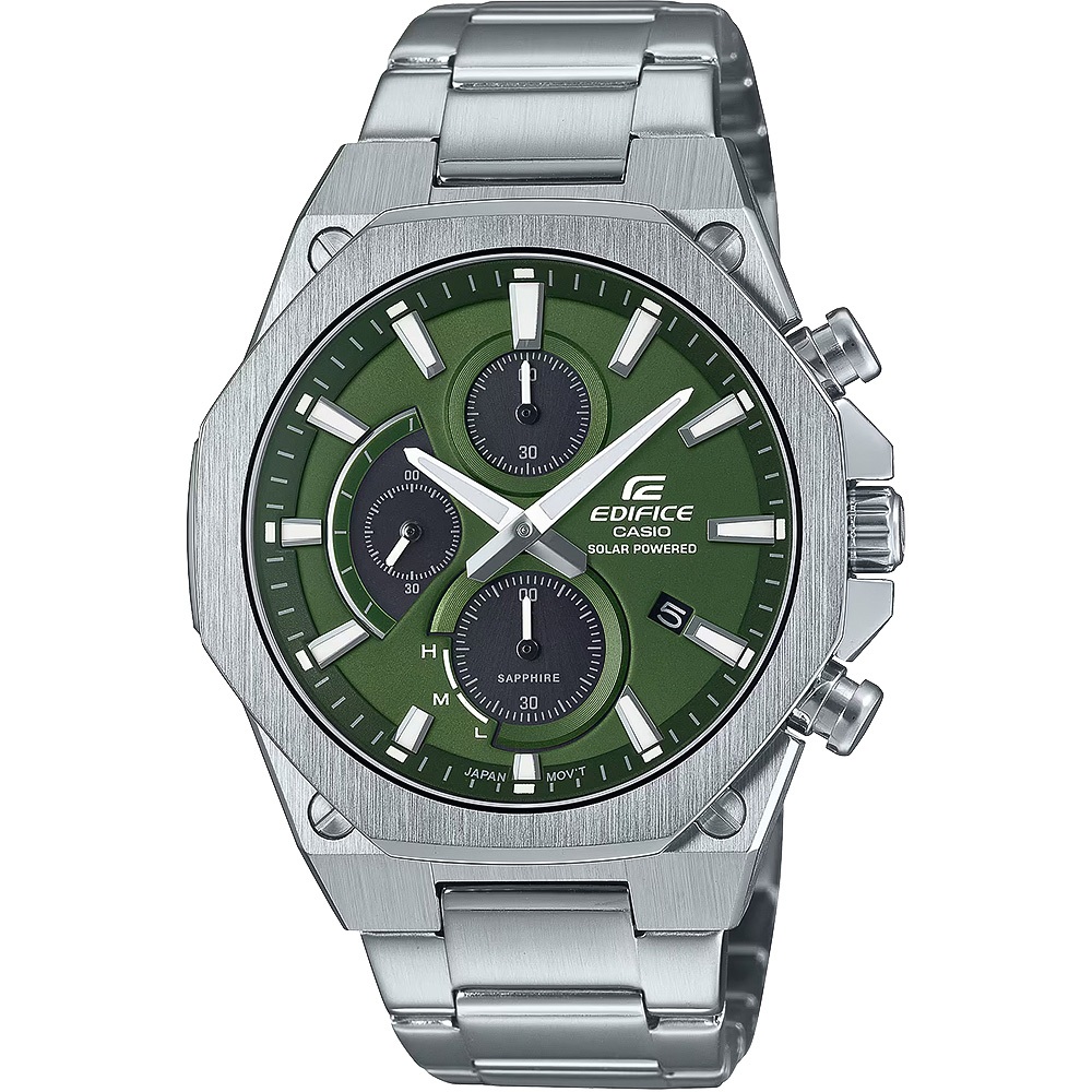 CASIO 卡西歐 EDIFICE 輕薄八角太陽能計時手錶-44mm EFS-S570D-3A, , large