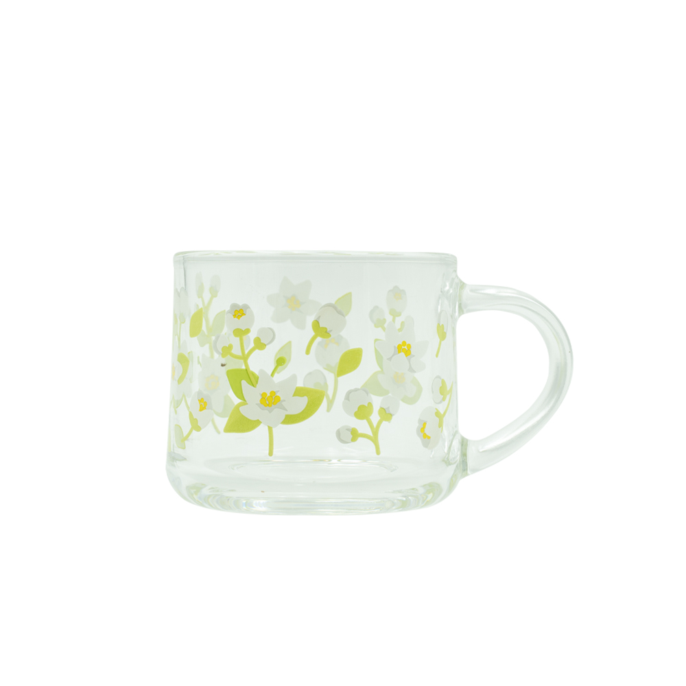 Flower glass mug 350ml, , large