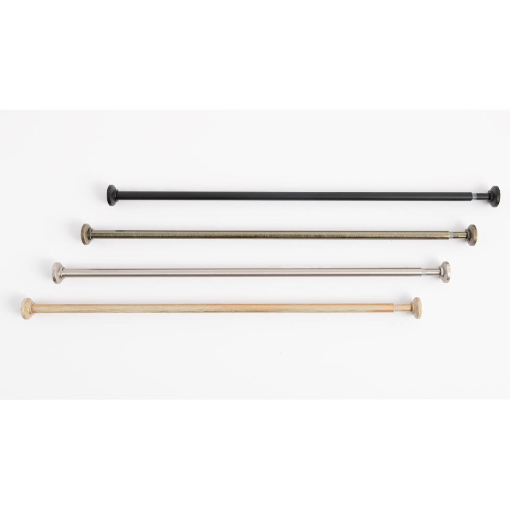 Multi-Purpose Classic Round Finial Curtain & Towel Rod &ndash; Extendable | Taiwan Made | No Drilling Required | 3 Size Variants | 132-228cm Black, , large