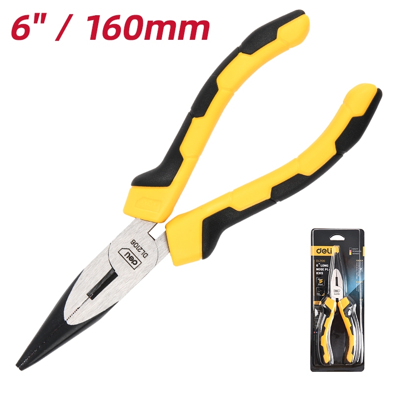 【deli tools】6" Long Nose Pliers PRO Series, , large