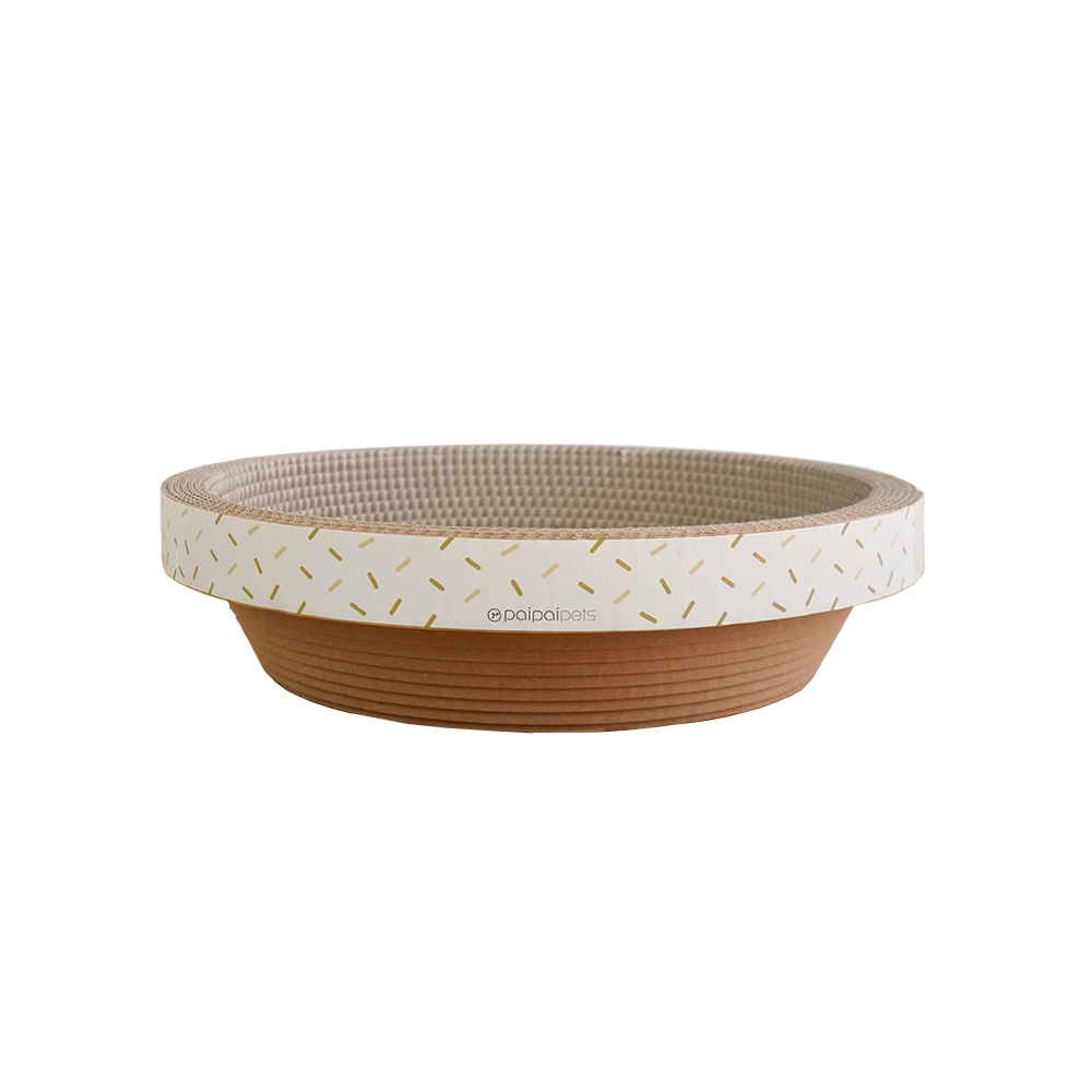 【paipaipets】Cardboard cat scratcher bowl, , large