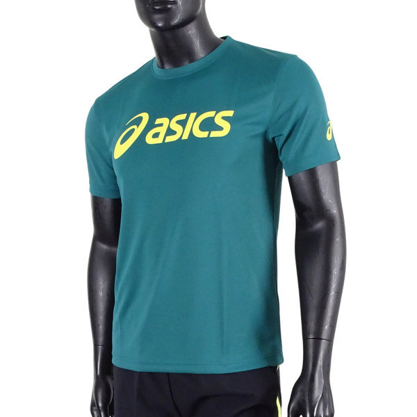 Asics 男女 短袖 T恤 運動 透氣 吸濕 快乾 抗UV 台灣製 延續 綠 [K31415-82], , large