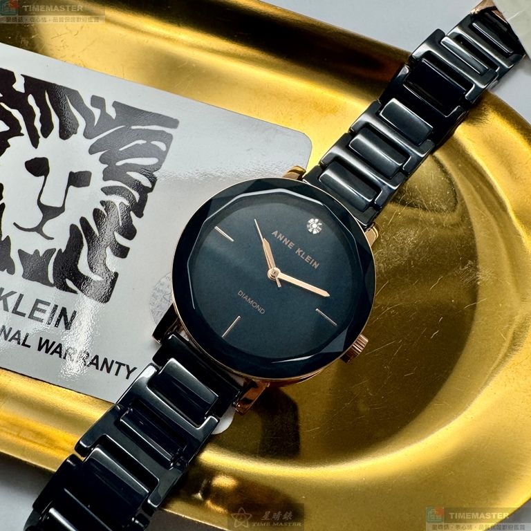 [星晴錶業]ANNE KLEIN手錶,32mm,AN00393墨綠色錶面玫瑰金錶殼墨綠色陶瓷錶帶款, , large