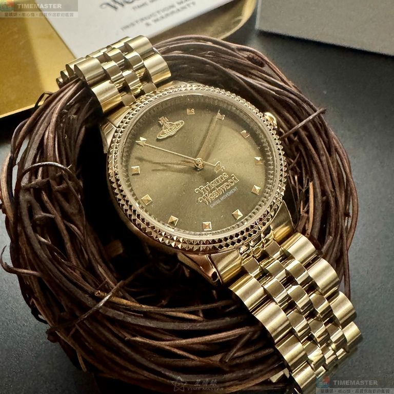 [星晴錶業]Vivienne Westwood手錶,32mm,VW30317金色錶面金色錶殼金色精鋼錶帶款, , large