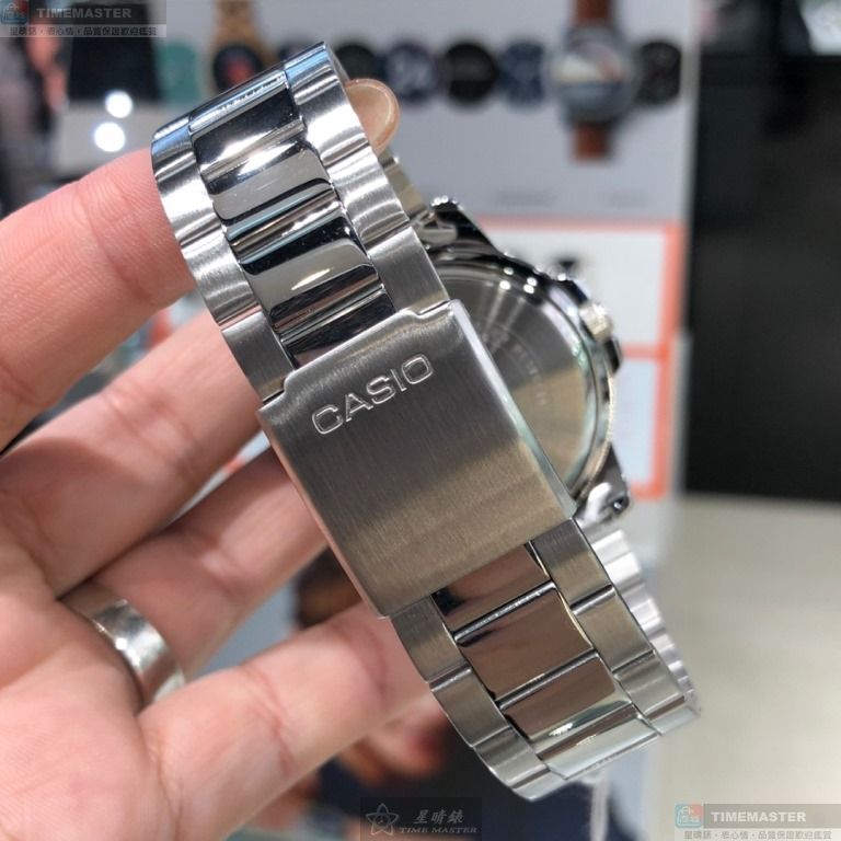 [星晴錶業]CASIO手錶,44mm,CA56833寶藍色錶面銀錶殼銀色精鋼錶帶款, , large