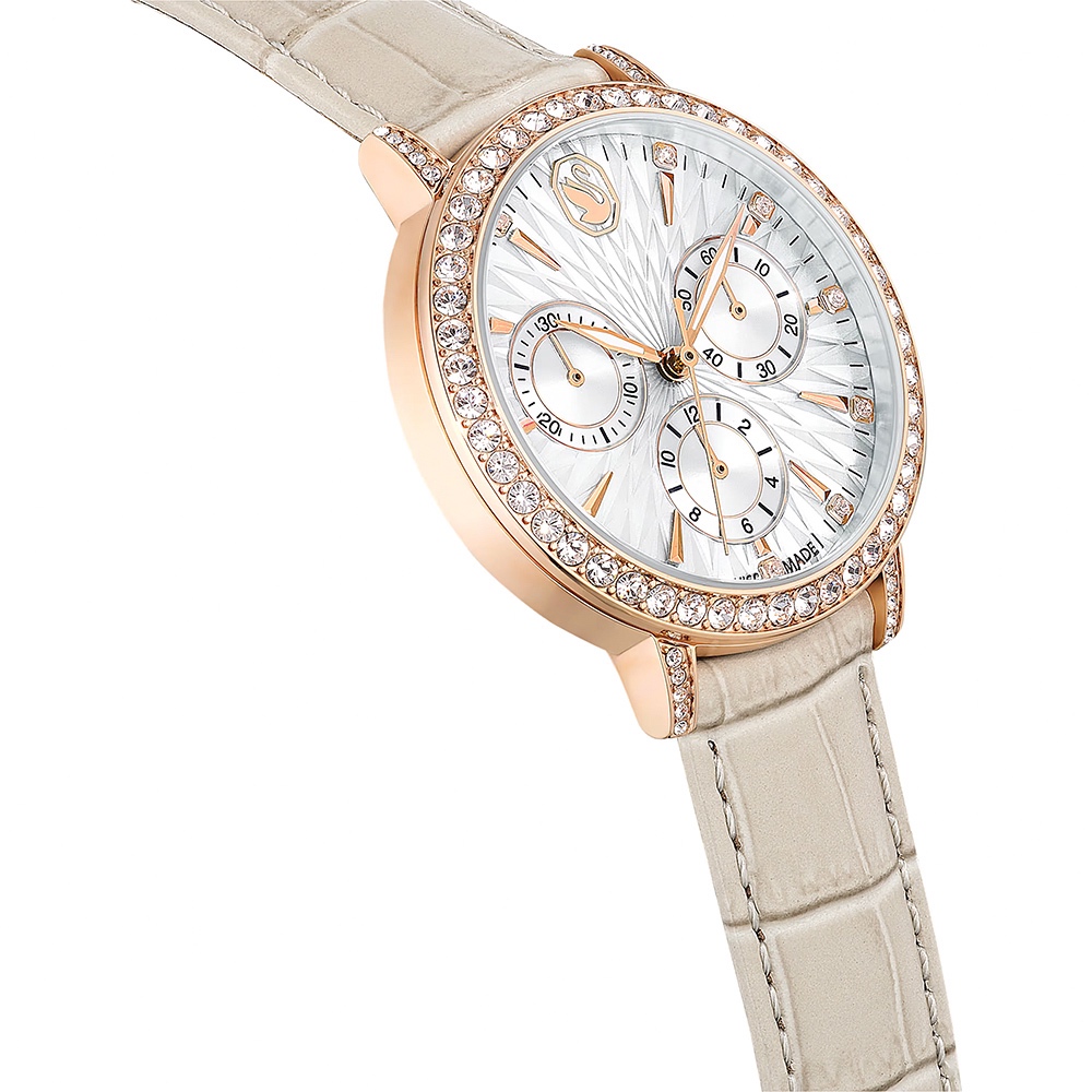 SWAROVSKI 施華洛世奇 Matrix Tennis Chrono 水晶三眼計時手錶 女錶36mm(570284), , large