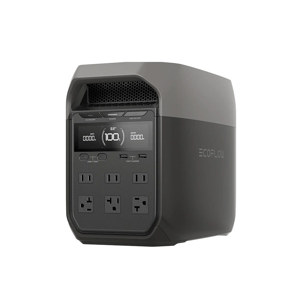 【固士特】EcoFlow Delta 3 戶外儲電設備+160W XT60i 雙面輕量太陽能板+防水收納包(防颱必備 停電神器), , large