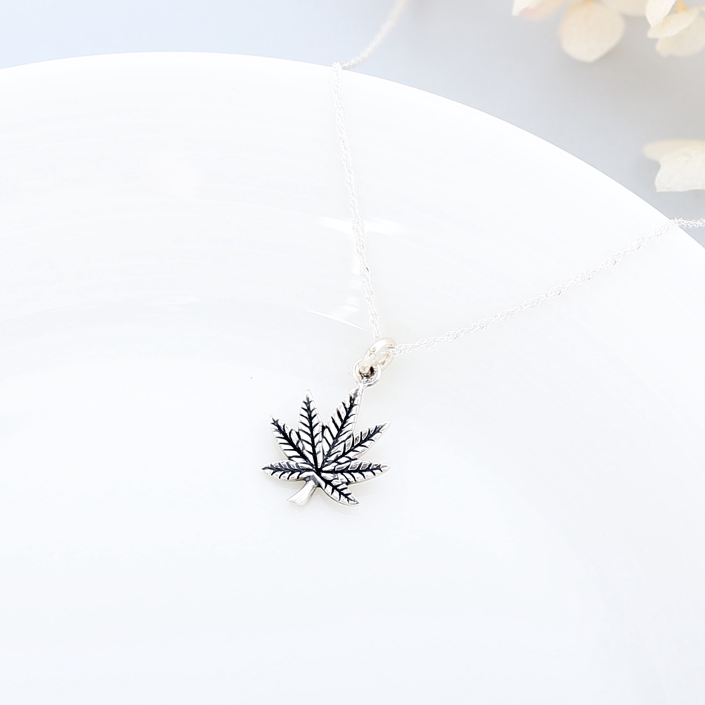 【Angel & Me】Chill 大麻葉 楓葉 s925純銀項鍊 生日聖誕節禮物, , large
