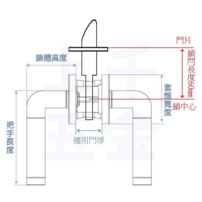 水平鎖 加安牌 台灣製  磨砂銀色 LB1X903 通道鎖 門鎖 把手 通道鎖 圓套盤, , large