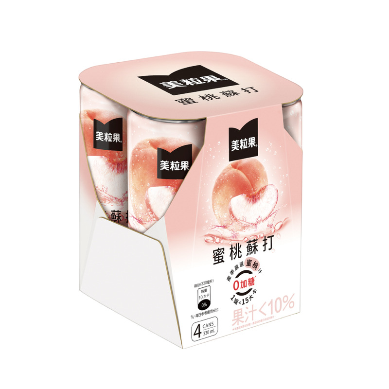 美粒果零加糖蜜桃蘇打330ml, , large