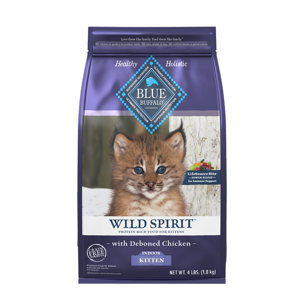 【Blue Buffalo藍摯】原野精靈 去骨雞肉無穀配方4磅 幼貓飼料 貓乾糧(貓糧/貓飼料), , large