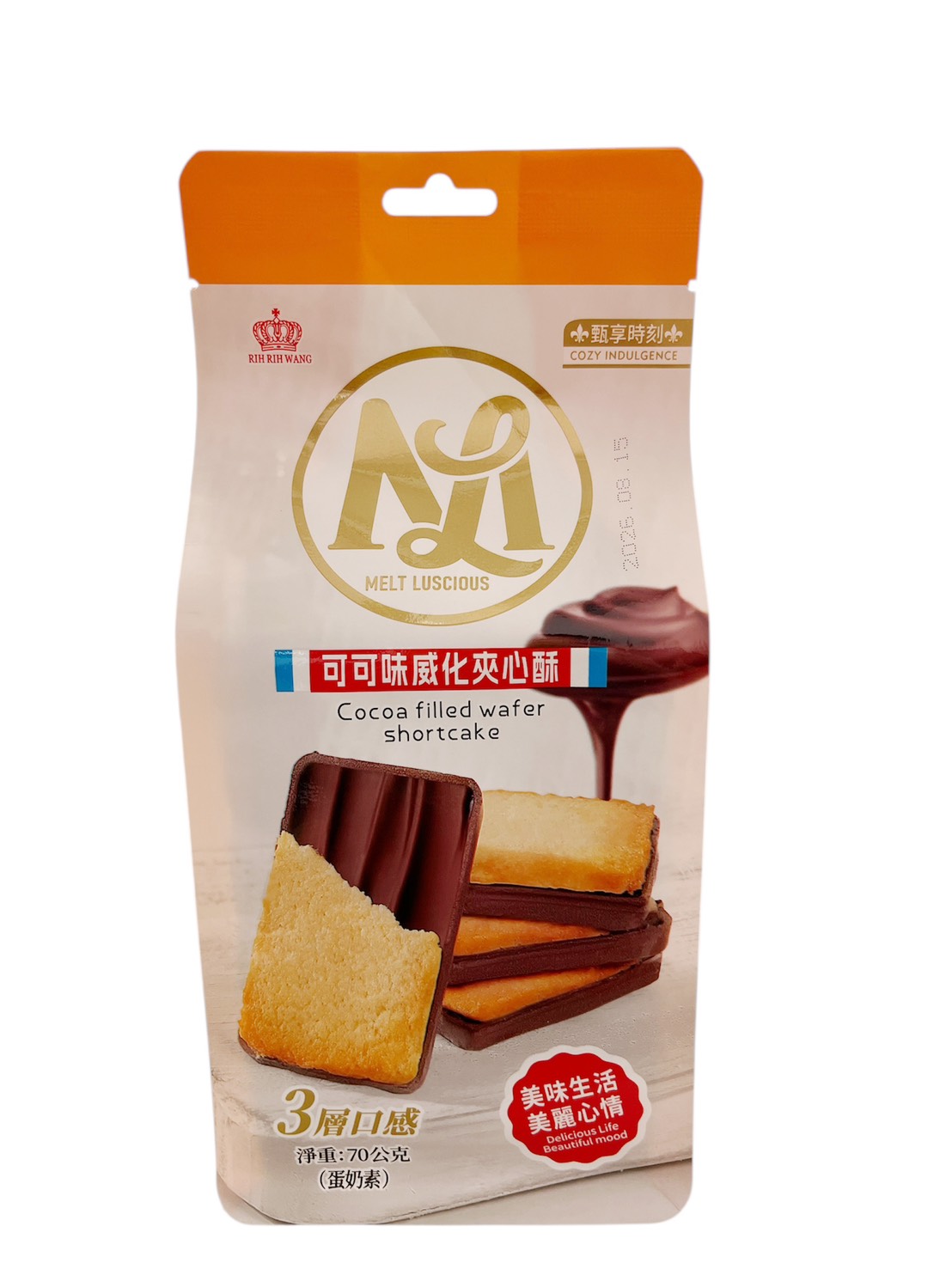 Cocoa filled wafer shortcake, , large
