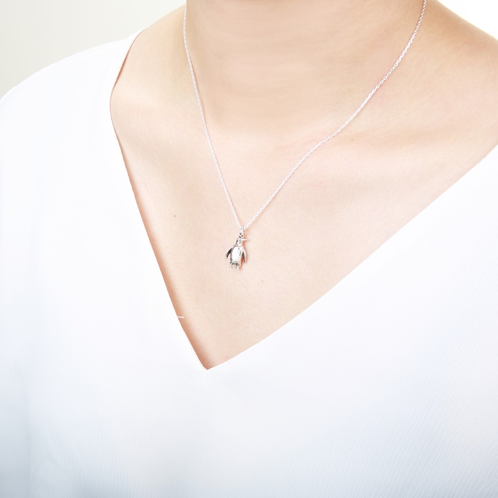 【Angel & Me】Lucky penguin s925 sterling silver necklace Birthday gift, , large