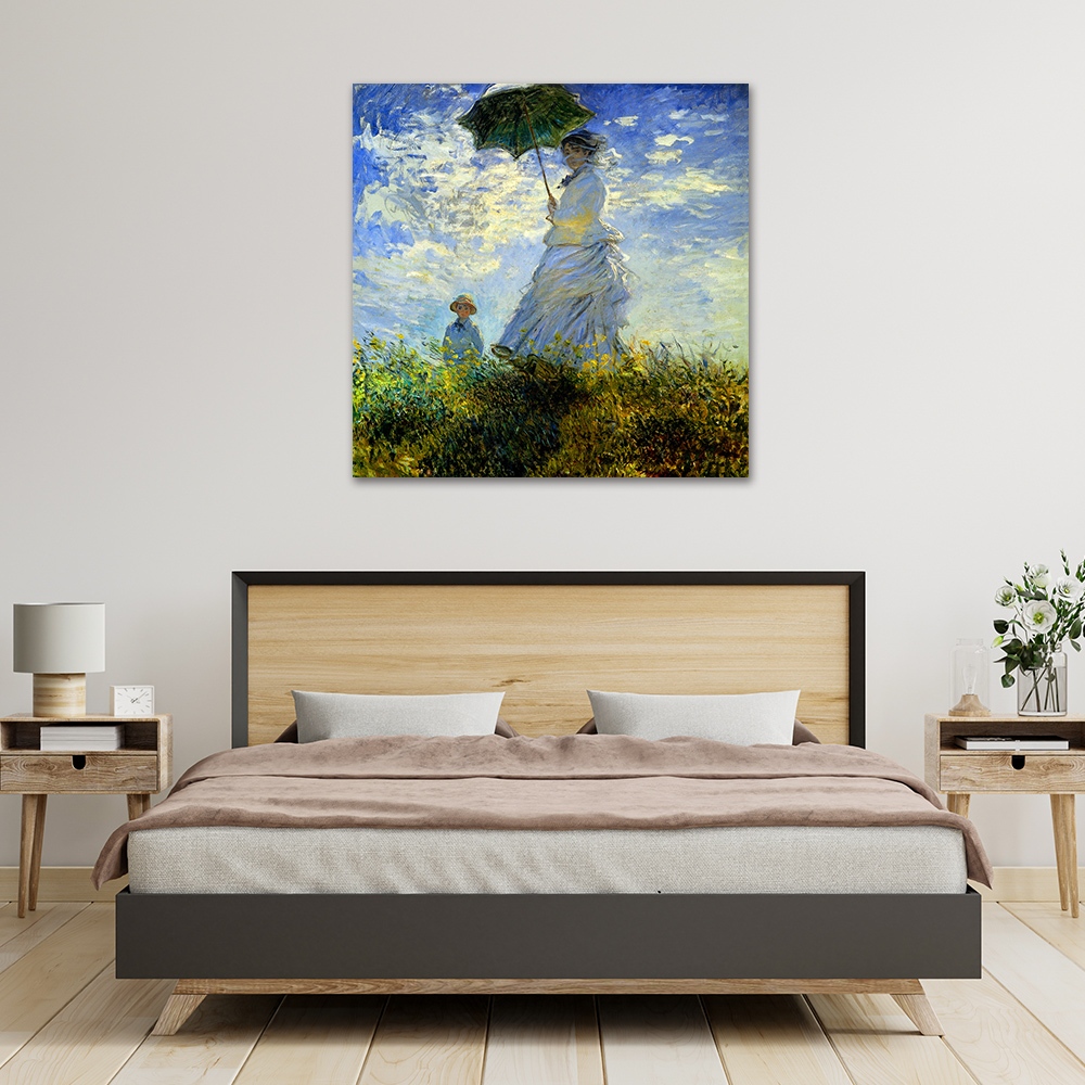 【御畫房】撐着陽傘的女人 國家一級畫師手繪油畫80&times;80cm(VF-172), , large