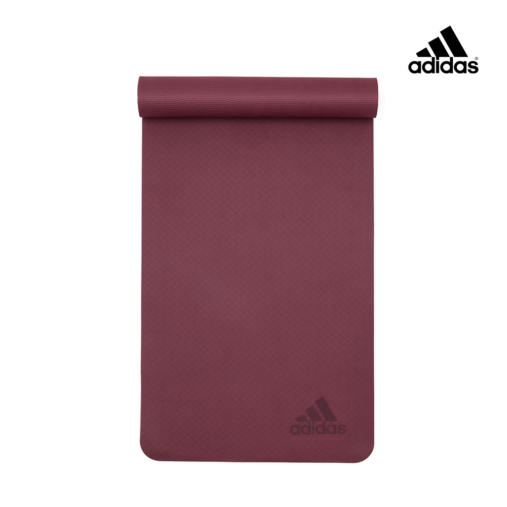 adidas 愛迪達 高階防滑抗菌瑜珈墊-5mm (野莓紅) 附贈背帶, , large