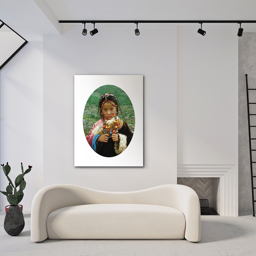 【御畫房】西藏小女孩 國家一級畫師手繪油畫60&times;80cm(VF-04), , large