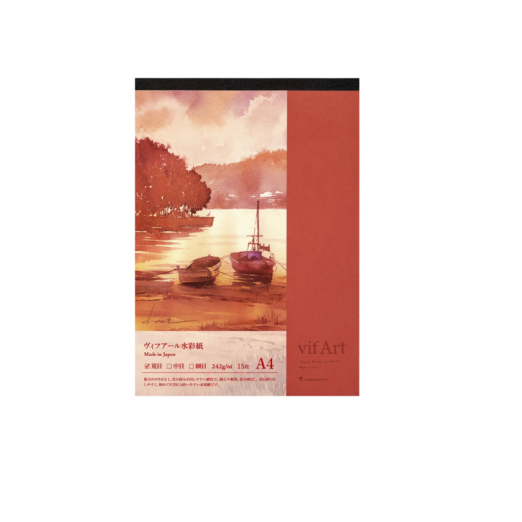 *需預訂 日本MARUMAN 荒目A4水彩紙/紅 10入(MAR S104TW), , large