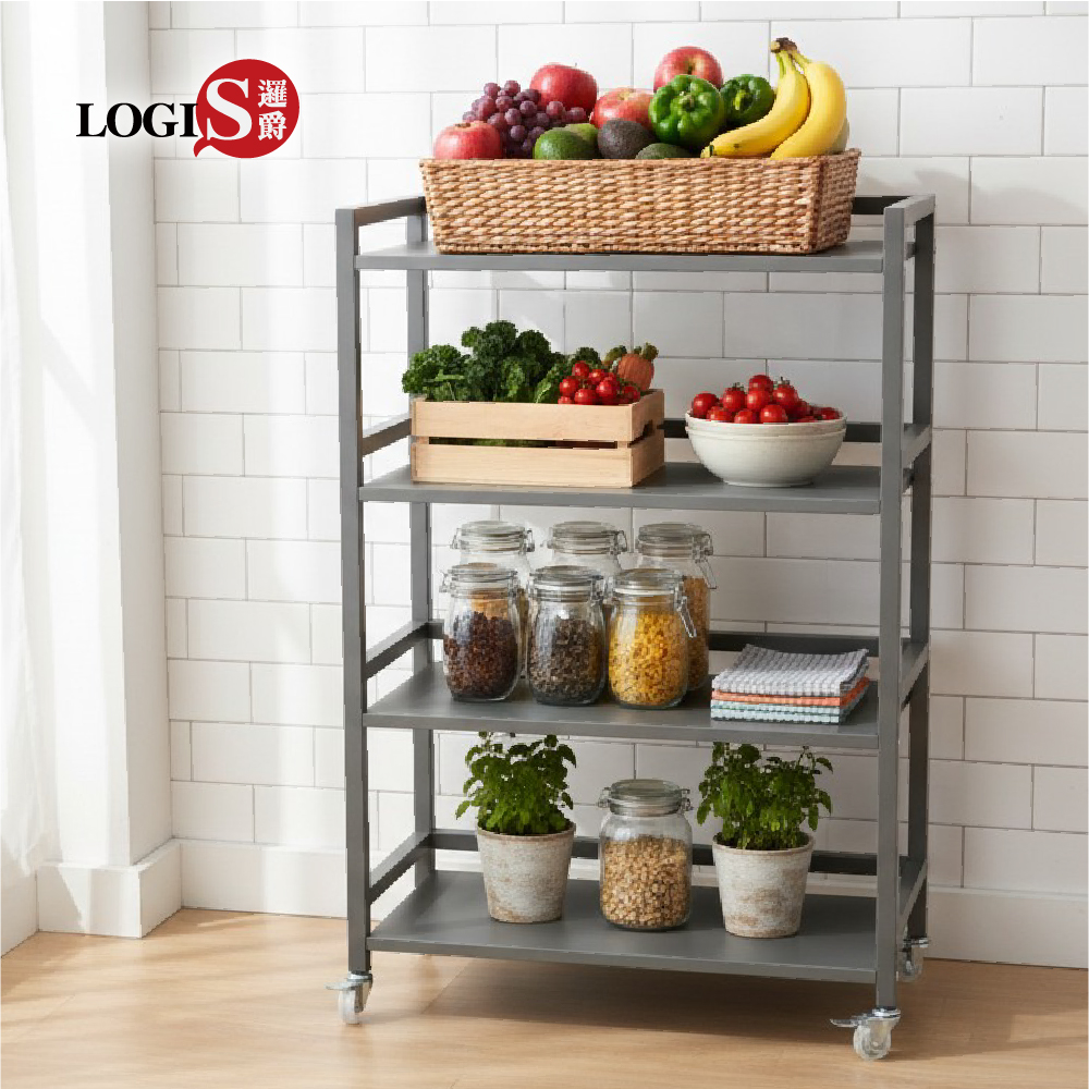 Storage Cart Mobile Organizer Rack Rolling Utility Cart Movable Storage Shelf, , large