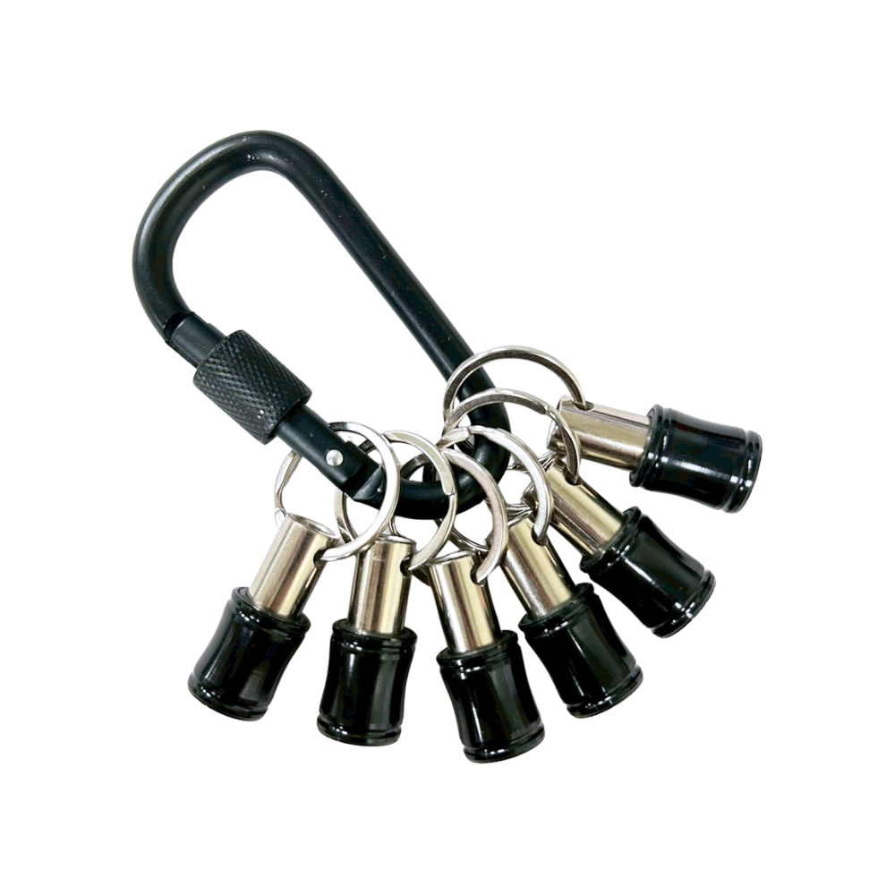 鑰匙圈快脫接桿搜集器6PC(黑色亮面款)6.35mm六角頭通用, , large