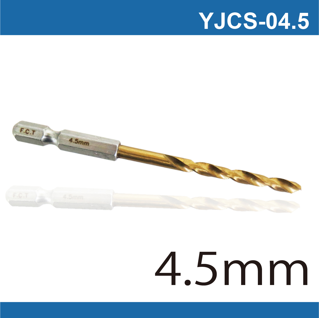 Hexagonal galvanized iron screwdriver bit - 4.5mm, , large