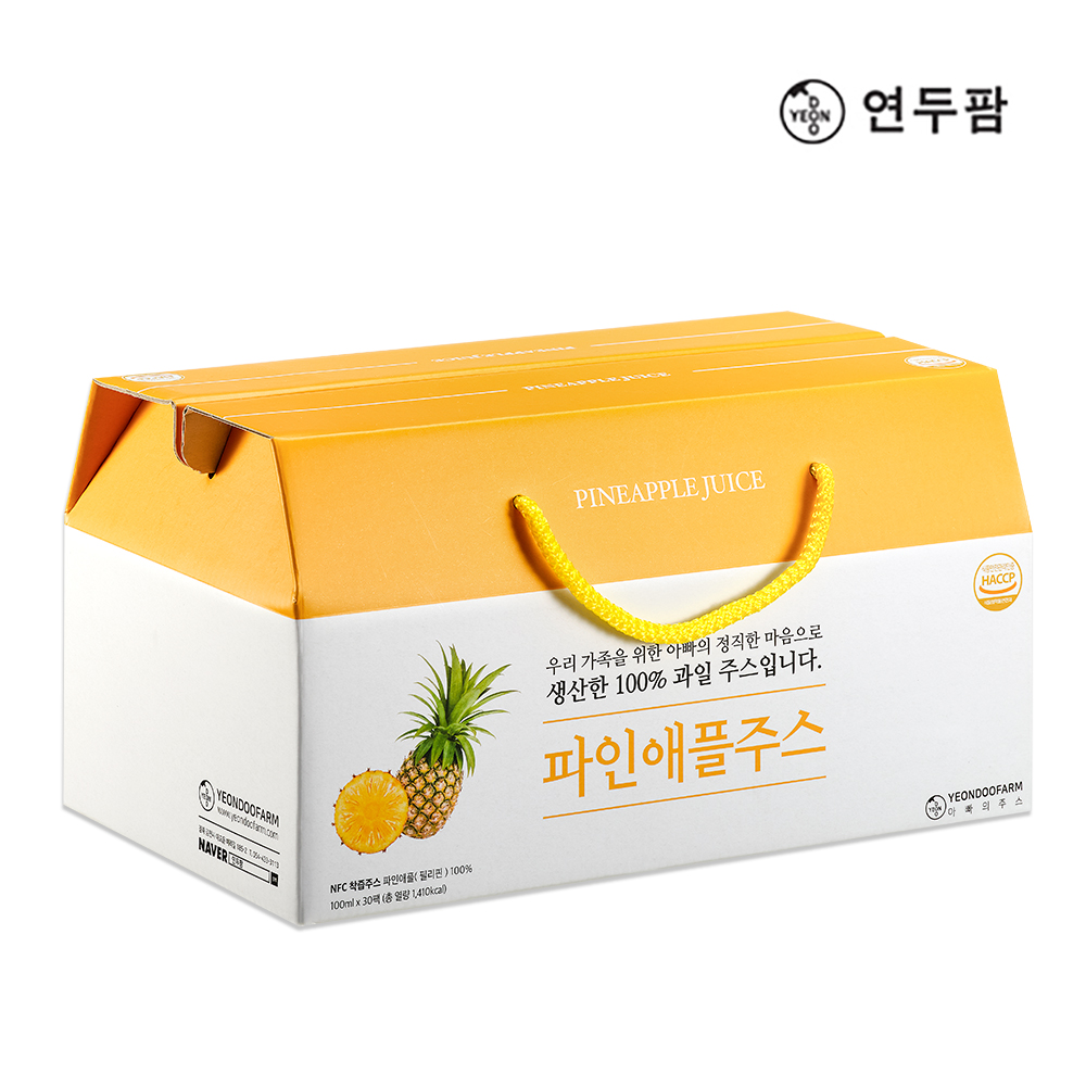 【韓國YEONDOOFARM妍杜農場】NFC 100% 鳳梨原汁禮盒組 (100ml &times; 30包), , large