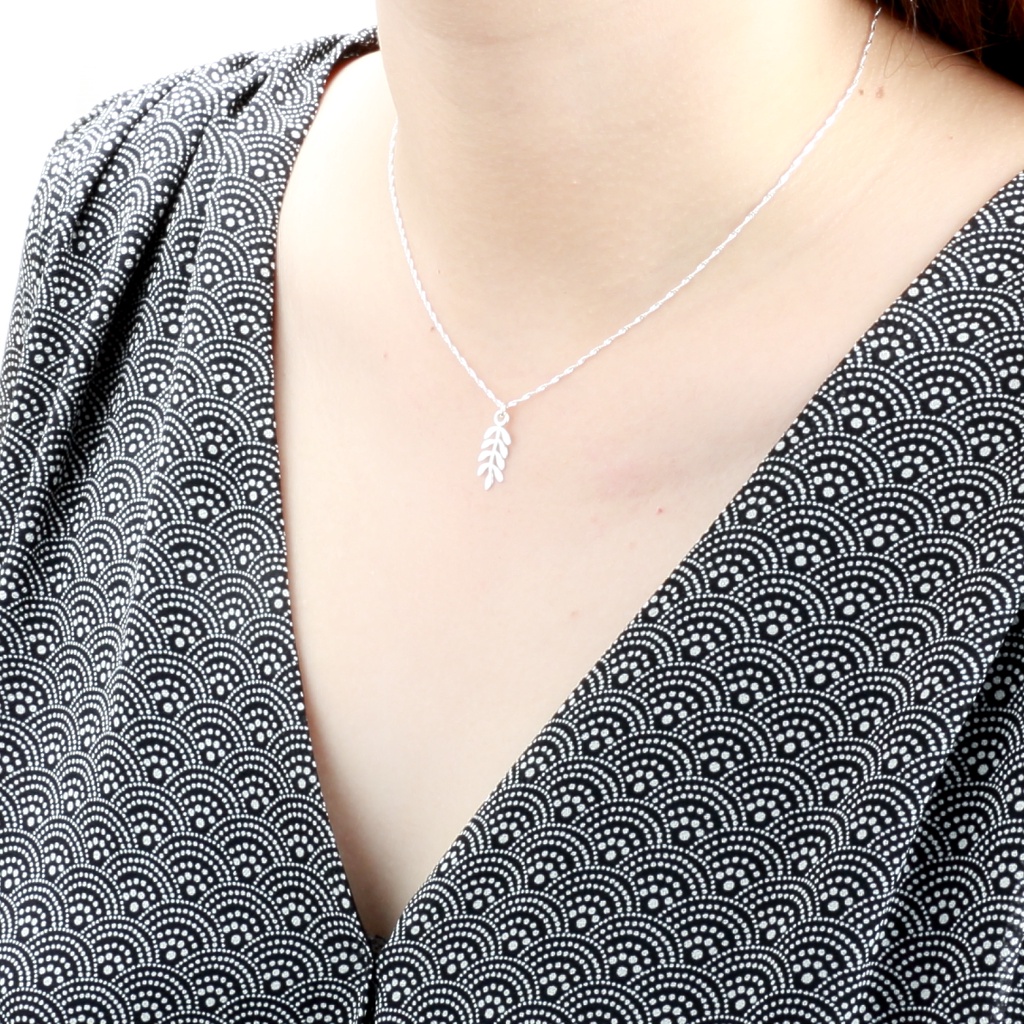 【Angel & Me】Laurel leaf s925 sterling silver necklace Birthday gift, , large