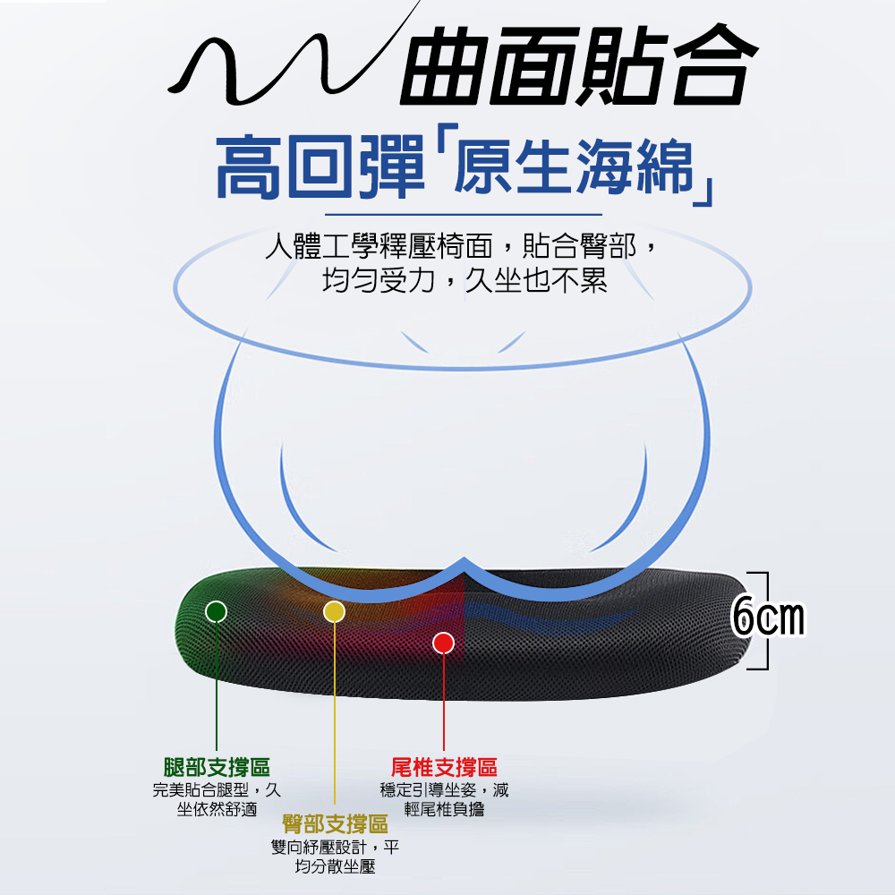 【G+居家】免組裝 台灣製造人體工學低背護腰透氣椅(錐形腳架+2吋純黑輪), , large