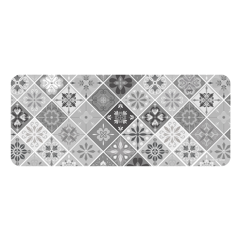 【Monster】 Soft Diatomaceous Earth Kitchen Absorbent Mat &ndash; Floral Seal Series (120x50cm) &ndash; Porcelain Diamond, , large