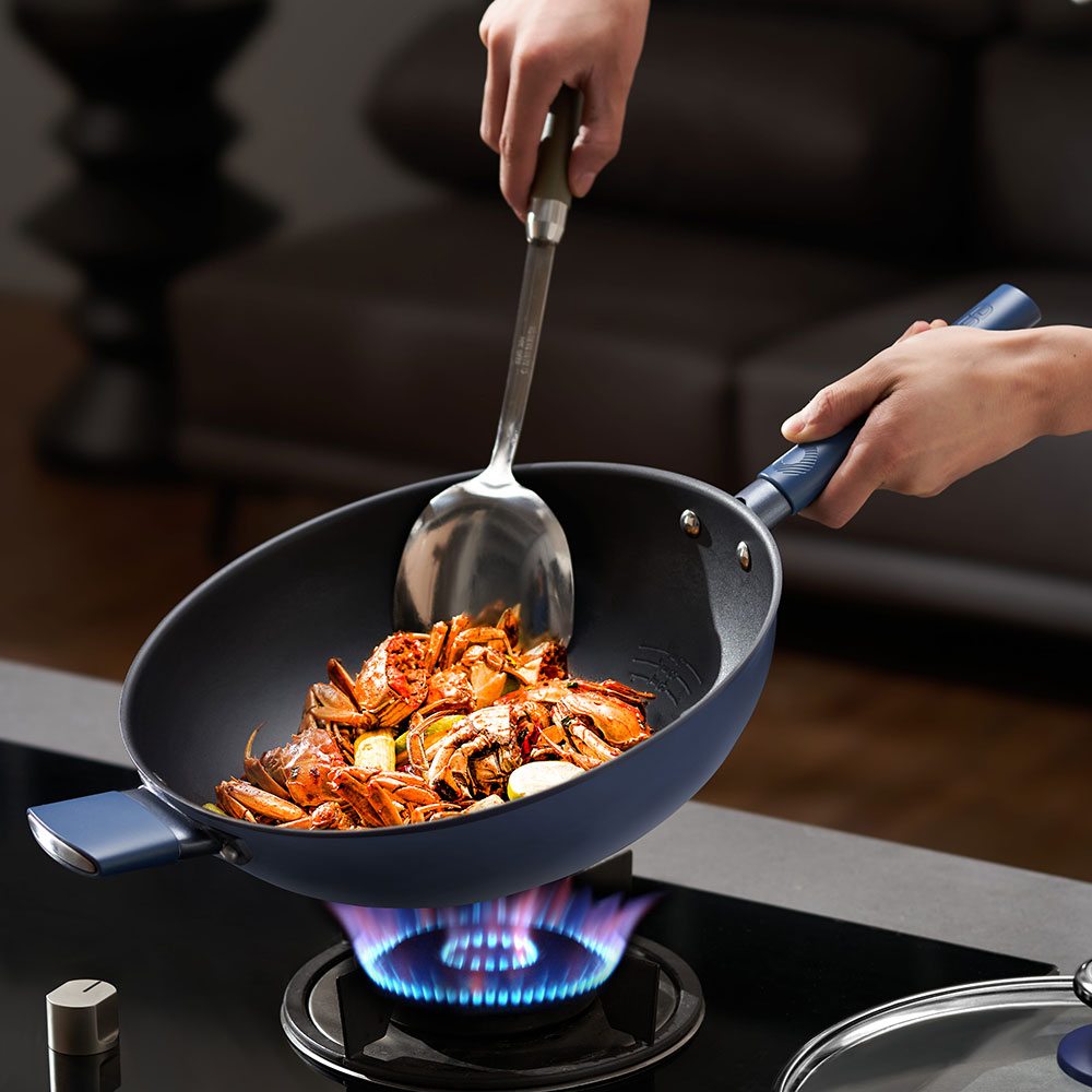 ASD titanium crystal 0 coated wok 34cm, , large
