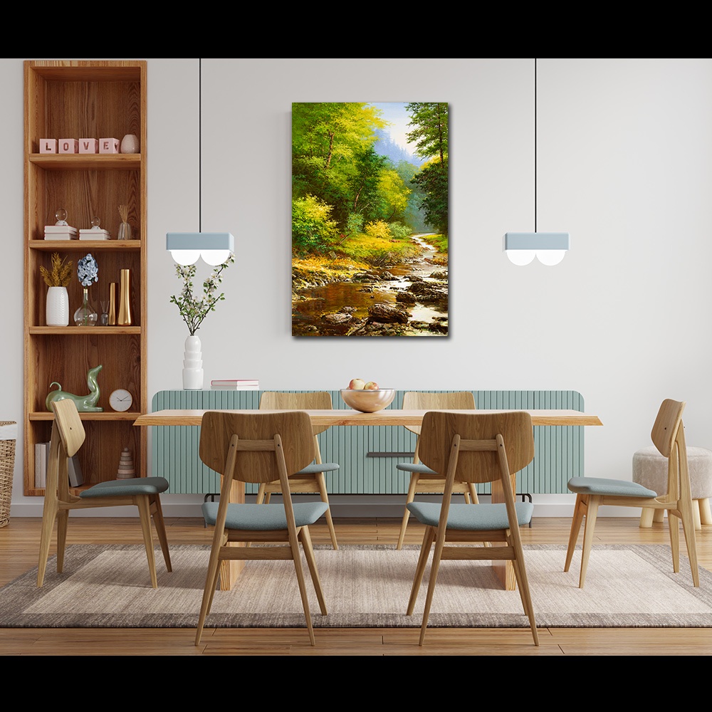 【御畫房】綠林風光 國家一級畫師手繪油畫60&times;90cm(VF-25), , large