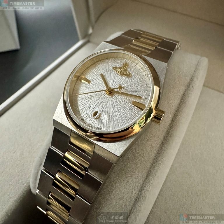 [星晴錶業]Vivienne Westwood手錶,28mm, 32mm,VW30311白金色錶面銀錶殼金銀相間精鋼錶帶款, , large