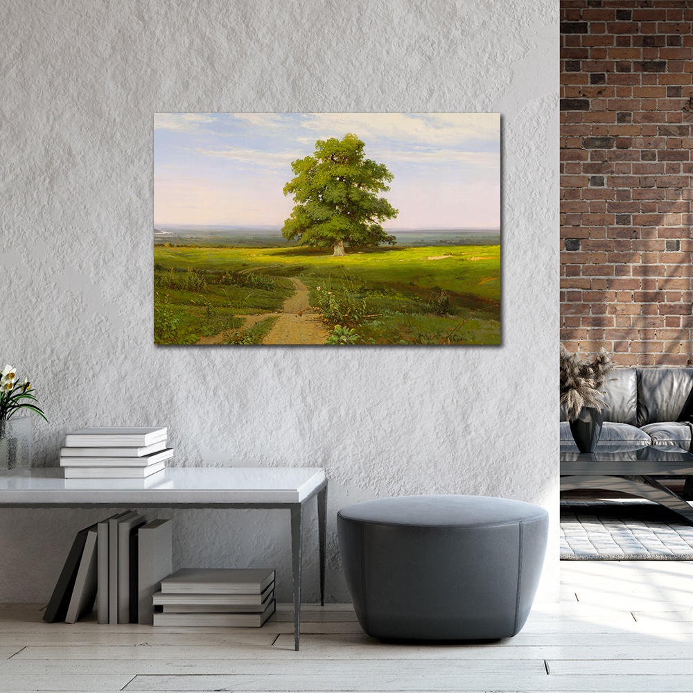 【御畫房】一碧千里 國家一級畫師手繪油畫60&times;90cm(VF-11), , large