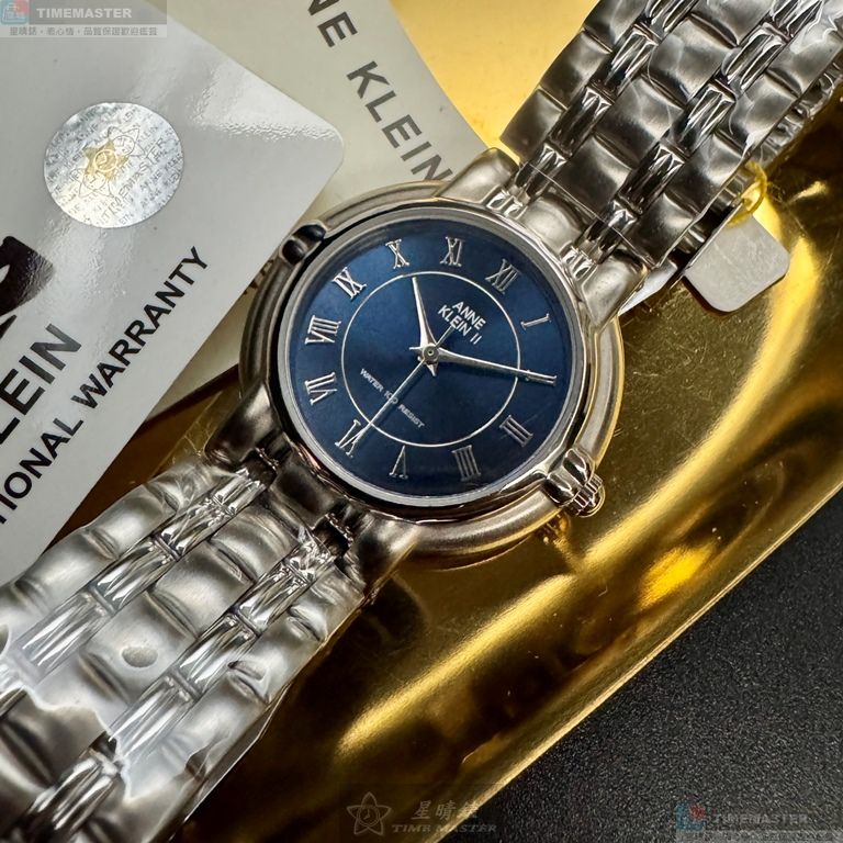 [星晴錶業]ANNE KLEIN手錶,34mm,AN00542寶藍色錶面銀錶殼銀色精鋼錶帶款, , large