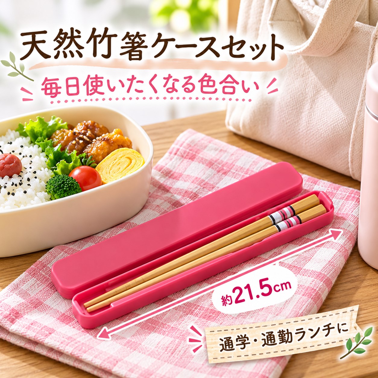【HIYASU日安工坊】王安天然竹筷環保盒組-21.5cm, , large
