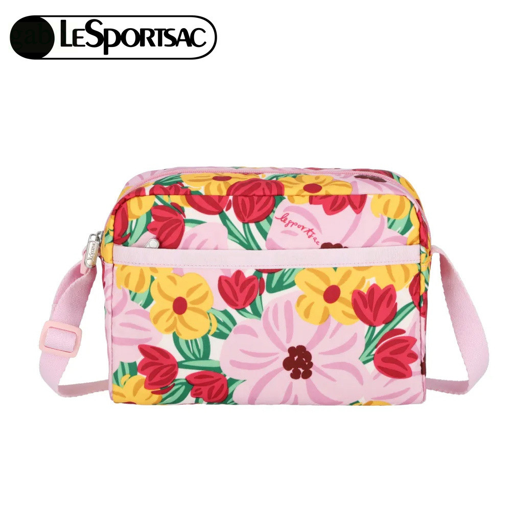 LeSportsac Daniella Crossbody 拉鍊斜背包 側背包 -粉紅花漾, , large