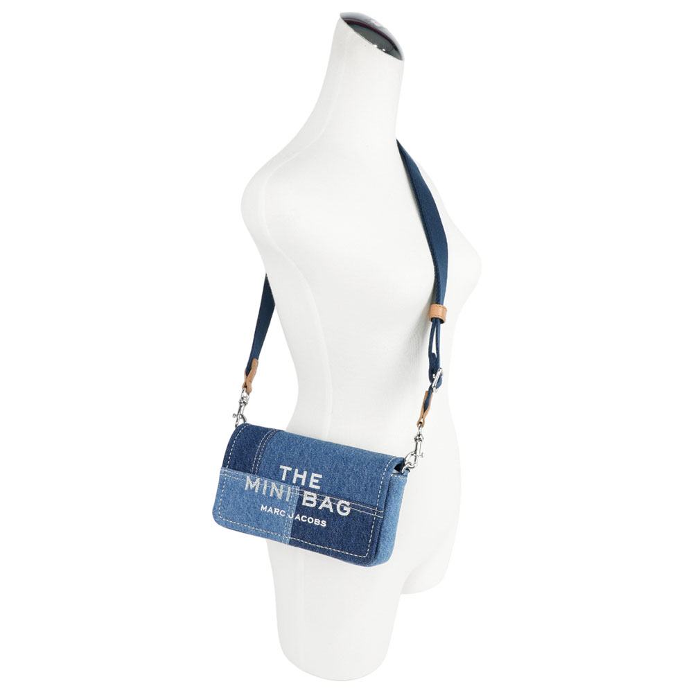 MARC  JACOBS The Denim 棉質牛仔迷你翻蓋包(藍色), , large