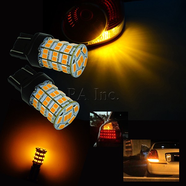 【PA LED】T20 雙芯 7443/單芯 7440 55晶 5630 2835 SMD LED 橘光 黃光 方向燈, , large