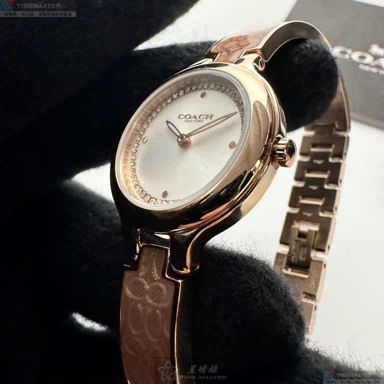 [星晴錶業]COACH手錶,26mm,CH00235銀白色錶面玫瑰金錶殼玫瑰金色精鋼錶帶款, , large
