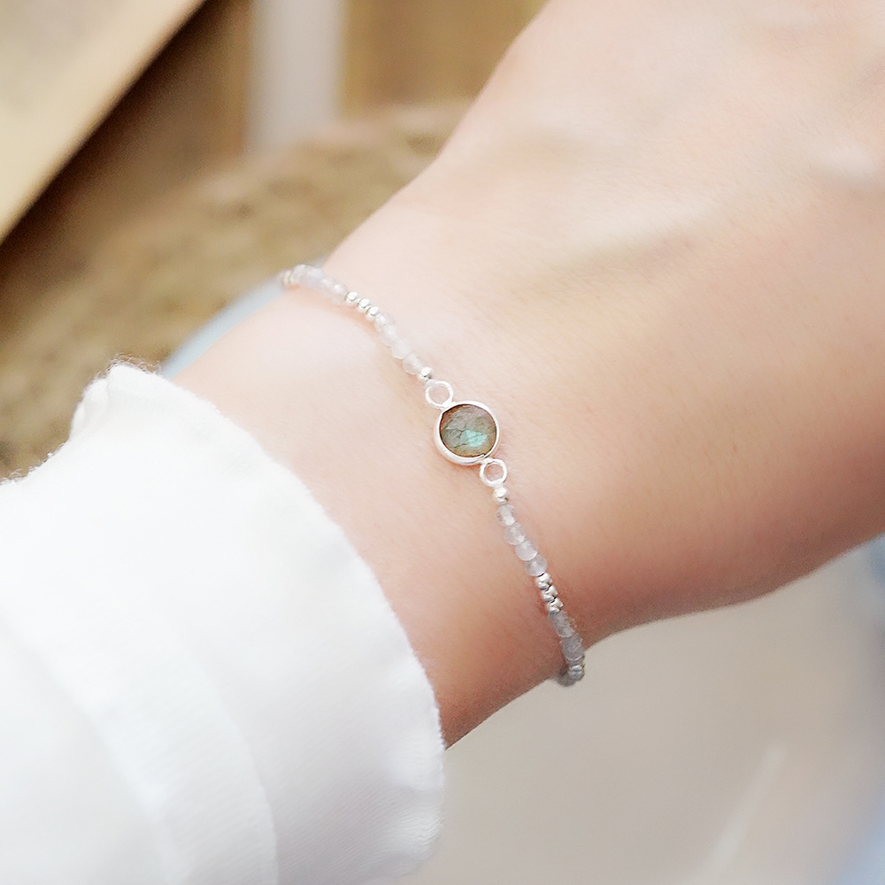 Aurora Sterling Silver Bracelet(Labradorite), , large