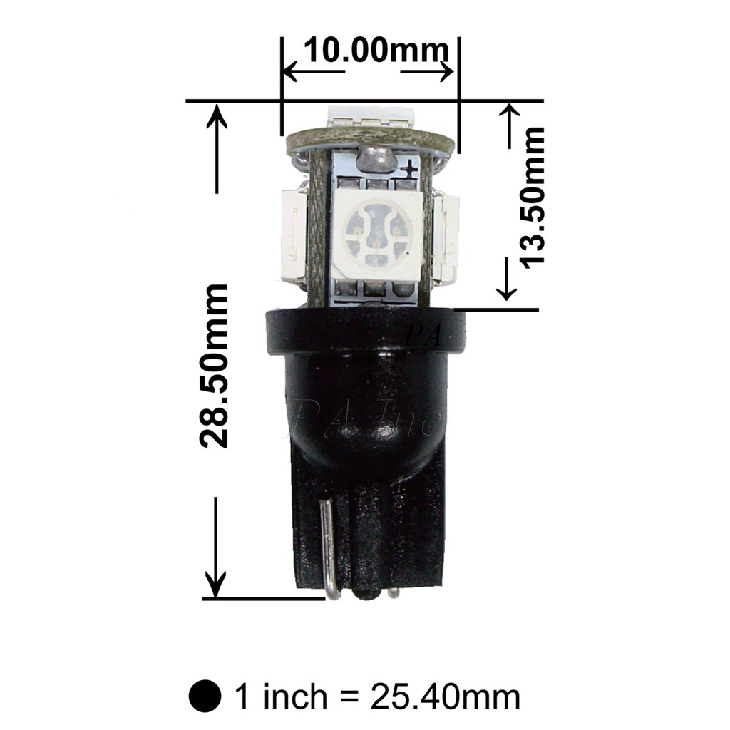 【PA LED】T10 5晶 小燈 方向燈 儀表燈 定位燈 室內燈 牌照燈 LED 耐熱底座 藍光 紅光 白光 綠光, , large