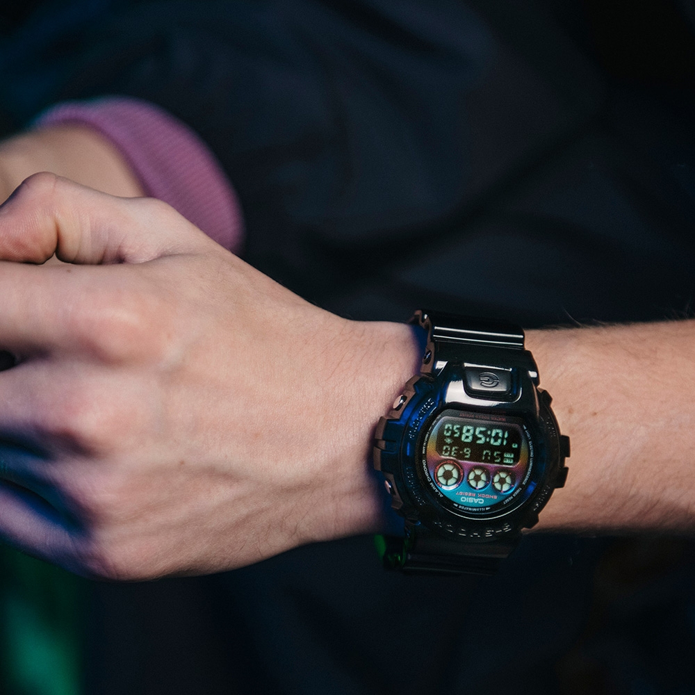 CASIO 卡西歐 G-SHOCK AI 探索虛擬彩虹系列電子錶 DW-6900RGB-1, , large