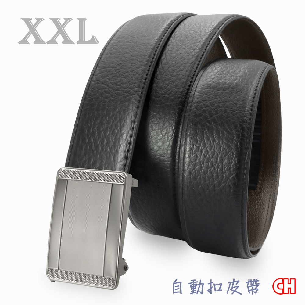 【CH-BELT 銓丞皮帶】加長加大腰自動扣皮帶 免打孔 男皮帶腰帶(黑XXL), , large