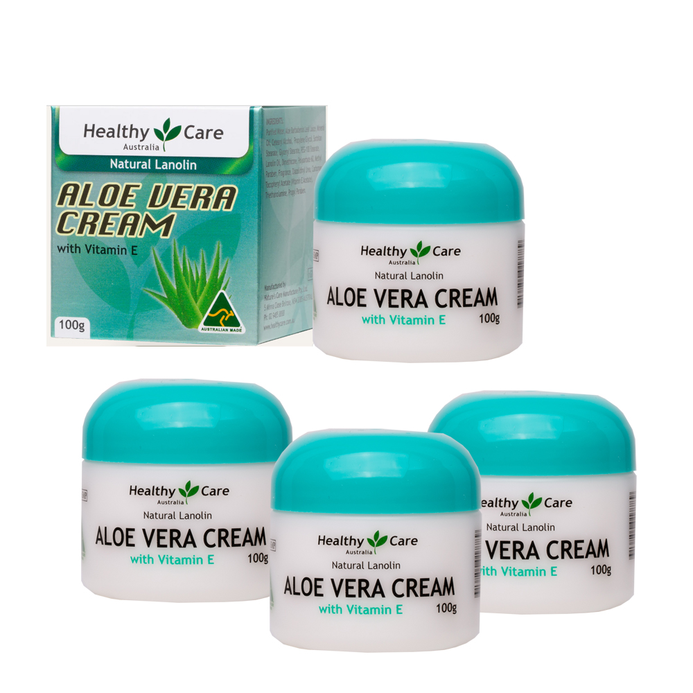 澳洲Healthy Care 綿羊蘆薈潤澤霜含維他命E(4入組 100ml/罐), , large