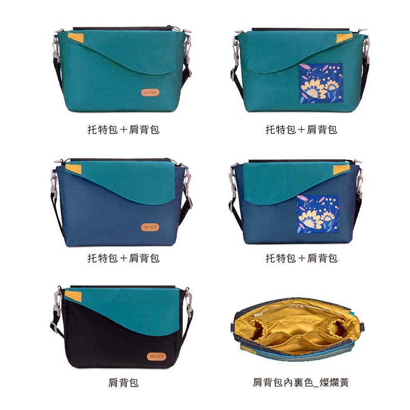 Eco-friendly Crossbody bag & tote bag Two-in-one, Reversible yoyo bag (Cerulean), , large
