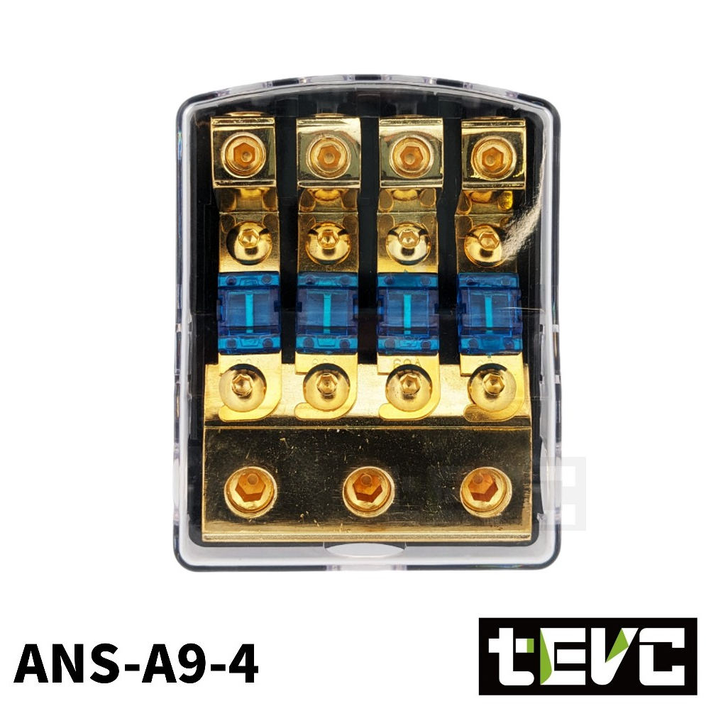 《tevc》ANS A9 一進四出 音響 改裝 車用 專用 四路 保險絲座 熔絲型 ANL型(小號) 保險絲, , large