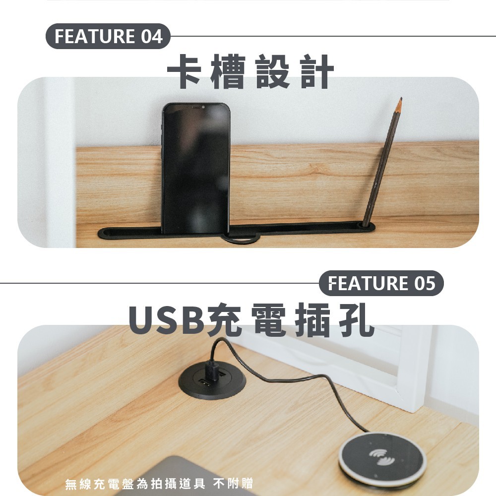折疊收納書桌 摺疊桌 書桌 電腦桌 辦公桌 工作桌 化妝桌 DE315, 原木色+白色, large