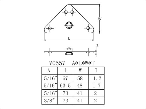 TRIANGULAR CONNECTOR PLATE, , large