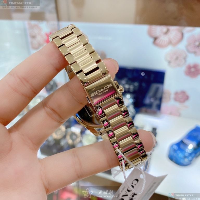 [星晴錶業]COACH手錶,36mm,CH00136糖豆錶面彩色錶殼金色精鋼錶帶款, , large