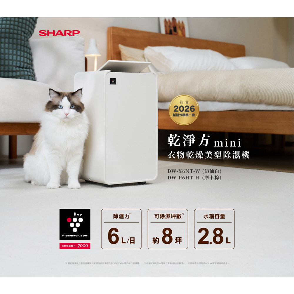 SHARP 夏普 乾淨方mini美型6L除濕機 DW-P6HT-H, , large